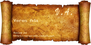 Veres Ada névjegykártya